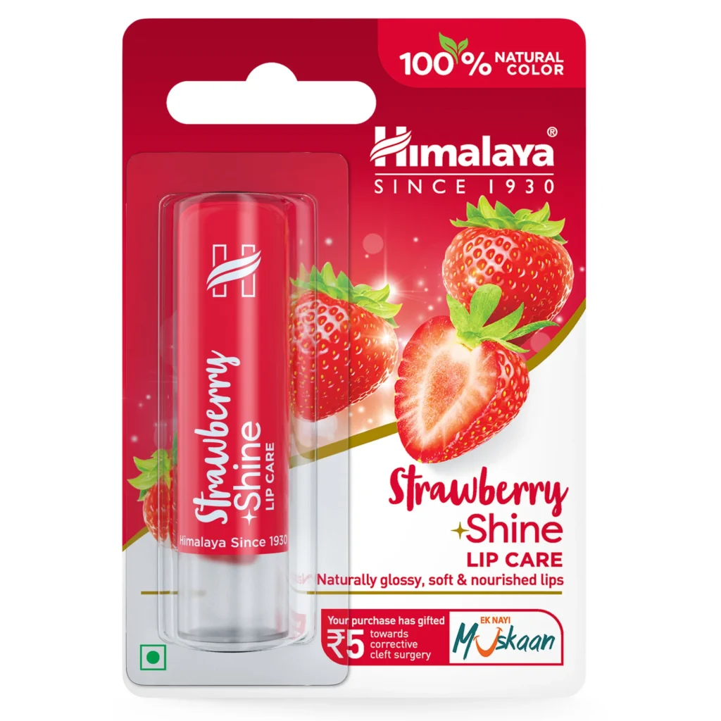 Himalaya Herbals Strawberry Shine Lip Balm.